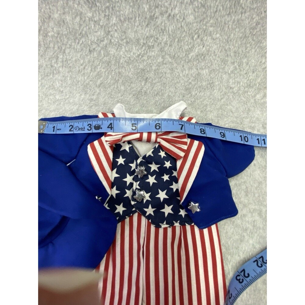 Unbranded Uncle Sam Doll Outfit Costume Blue Red White Good Patriotic Stars - Picture 7 of 9